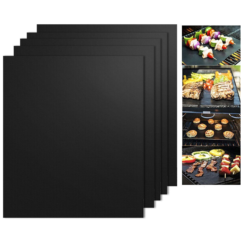Grand tapis de cuisson en silicone étanche et antiadhésif - Antidérapant - Résistant à la chaleur - Protection de plan de travail (Noir,33 x 40
