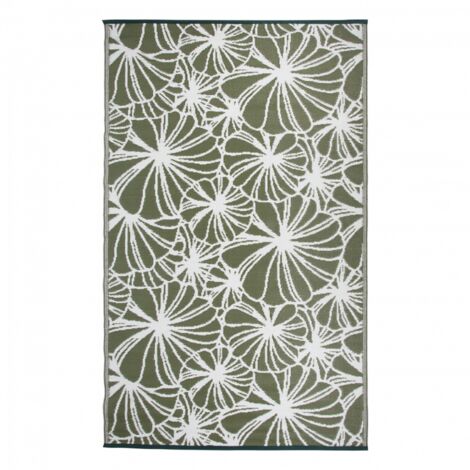 Grand tapis de jardin réversible 242,5 x 150 cm Motif floral
