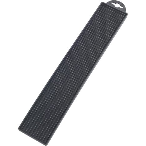 Grand tapis égouttoir à vaisselle en silicone noir - 50,5 x 8 x 1 cm