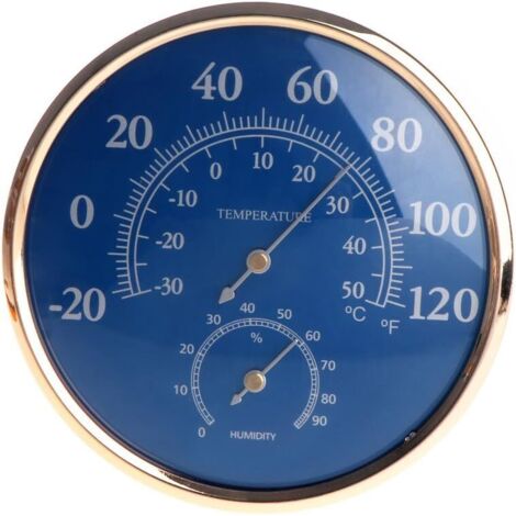 Grand thermomètre hygromètre rond thermomètre hygromètre mesure température humidité bleu