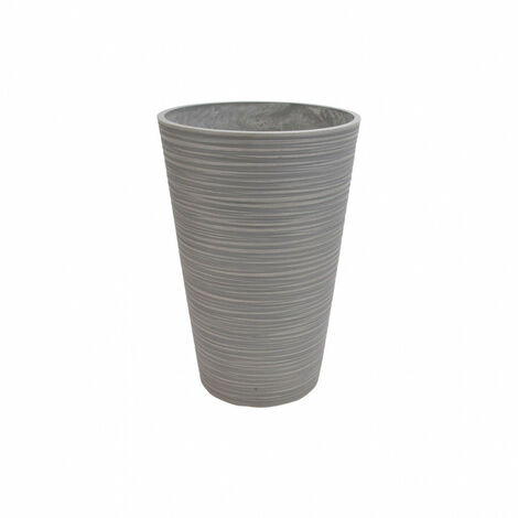 Grand vase de gros tondo grand jardin en fibre d'argile Ø41x60 cm zinnia  Black