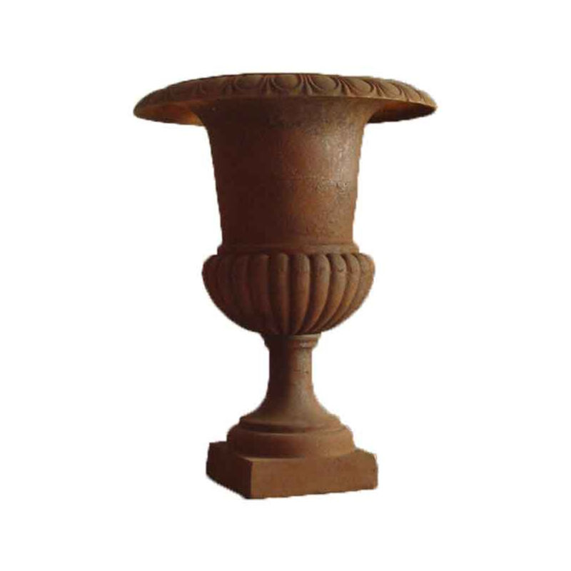 La Grande Prairie - Grand vase Médicis fonte rouille 57x57x75cm