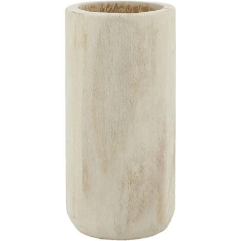 Grand vase rond en bois clair
