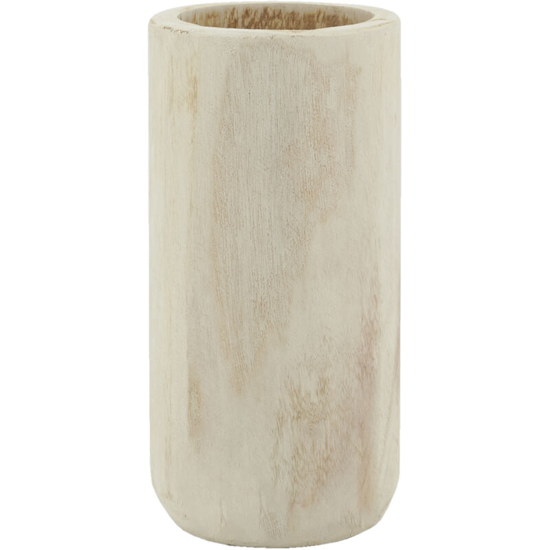 Grand vase rond en bois clair