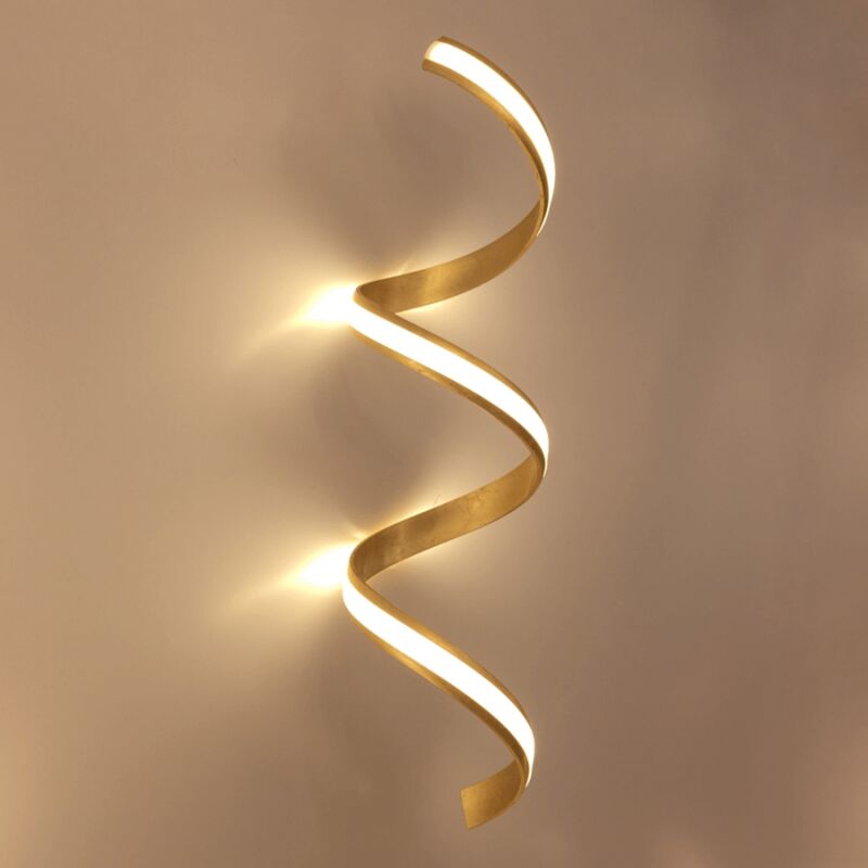 Kosilum - Grande applique - plafonnier spiralée en feuille d'or - Millenium - Doré / Laiton