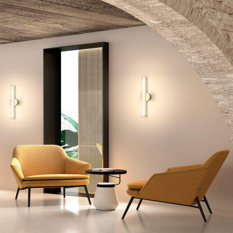 Grande Applique Tube Led Oslo Laiton Et Verre