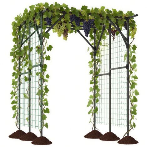 WCQSYY Arco da Giardino Telaio in Metallo 120CM 240CM 350CM Largo Arco per Rose Rampicanti con Basi, Facile Montaggio, Piante Rampicanti Supporto Traliccio Pergolato,Bianca,W1.4M*H2.3M