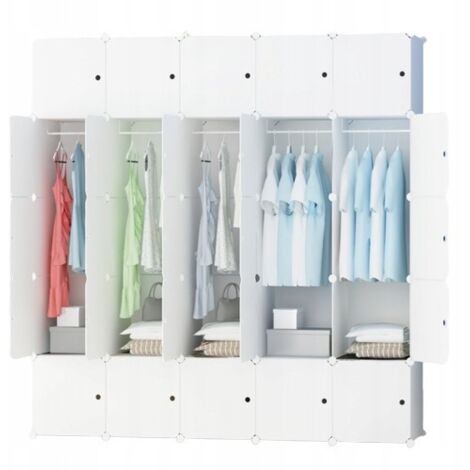 Grande armadio modulare bianco capiente guardaroba 183x183x47 cm