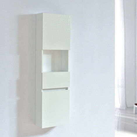 Grande armoire de rangement ESSENTIEL hauteur 120 cm mélaminé blanc 35 cm