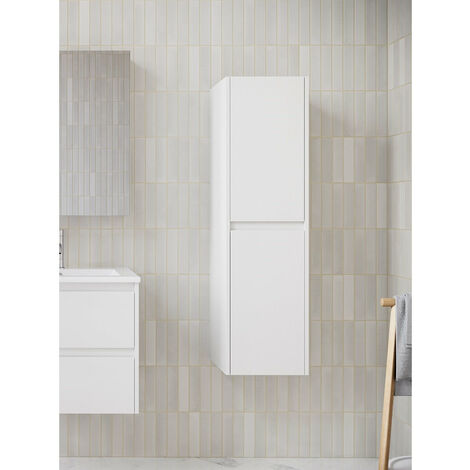 Grande armoire de rangement FORTINA hauteur 120 cm blanc 30 cm - Blanc