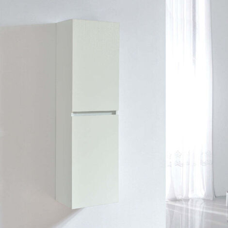 Grande armoire de rangement LINEA hauteur 120 cm mélaminé blanc 35 cm