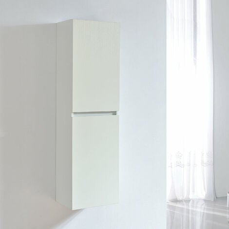 Grande armoire de rangement LINEA hauteur 120 cm mélaminé blanc 35 cm - Blanc