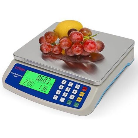 Grande balance de cuisine électronique, 30 kg, avec écran LCD et adaptateur, incluant un calculateur de prix,