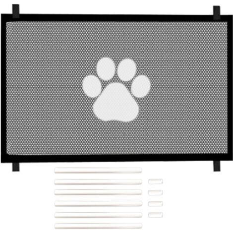 Grande barrière rétractable pour animaux de compagnie, adaptée aux portes, couloirs et cuisines, 110cm×78cm.