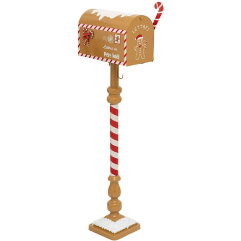 Grande Boite aux Lettres Pain d'épice en métal imprimé H 100 cm - Feeric Christmas