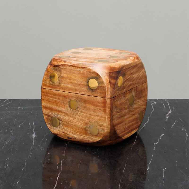 Chehoma - Grande boîte Dé et 5 dés 20x20x20cm