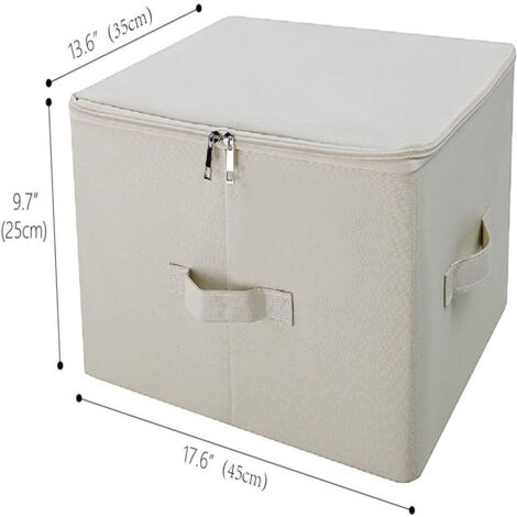 Grande boîte de rangement pliable à fermeture éclair