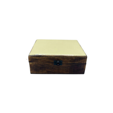 Grande boîte en bois émaillé en céramique - 20x15x7,5 cm - Béton- Vendu par 1