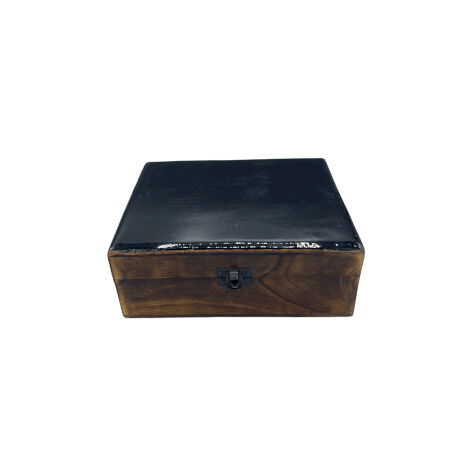 Grande Boîte en Bois Verni en Céramique - 20x15x7,5cm - Noir- Vendu par 1