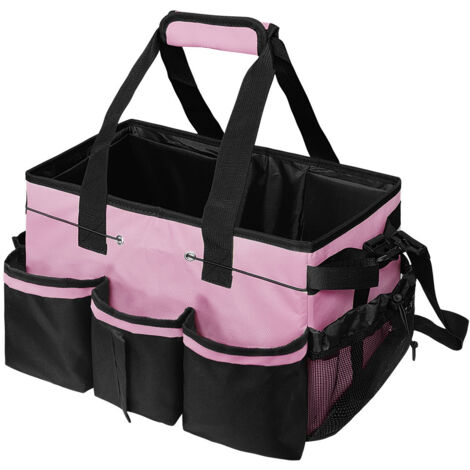 Grande borsa portautensili da giardinaggio con manico, organizer regolabile per prodotti per la pulizia, borsa portautensili multitasche per casa, auto, giardino, artigianato