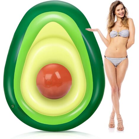 Grande bouée gonflable en forme d'avocat, jouet de piscine avec balle, bouée d'été amusante, matelas gonflable, jouet de plage pour enfants et adultes