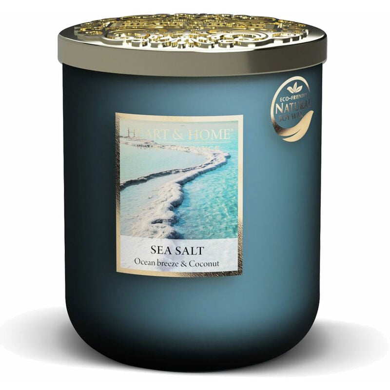 Grande Bougie Heart and Home sels marins 75 heures