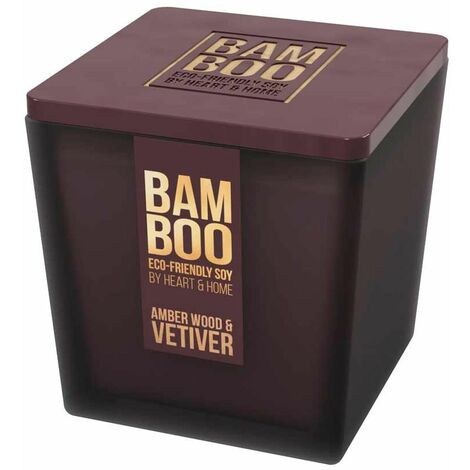 Grande bougie heart and home bambou bois ambre et vétiver