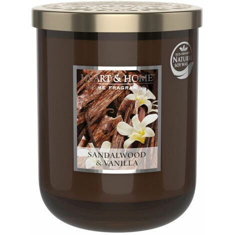 Grande bougie heart and home vanille bois de santal