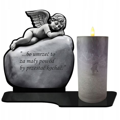 Grande bougie LED avec bougie en forme d'ange pour maman et papa à l'occasion de la Toussaint, sur leur tombe