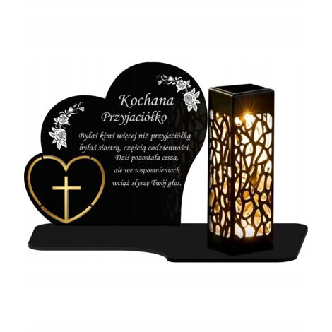 Grande bougie solaire ajourée XL premium en forme de cœur avec motifs décoratifs 3D dorés
