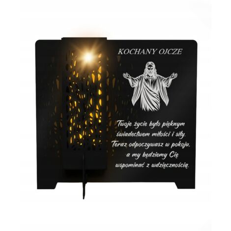 Grande bougie solaire LED personnalisée de Jésus pour la tombe à l'occasion de la Toussaint