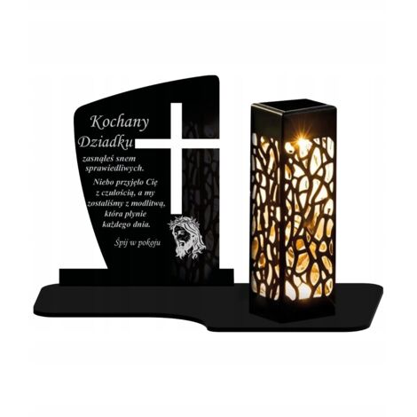 Grande bougie solaire LED XL Premium avec inscription pour la Toussaint