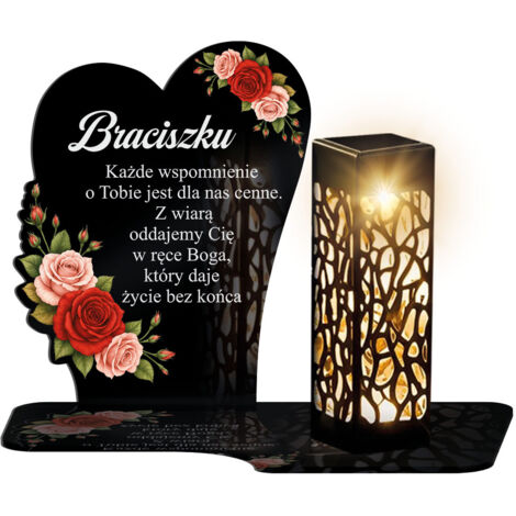 Grande bougie solaire XL, 22 cm, en forme de cœur avec des roses, pour les tombes de la Toussaint