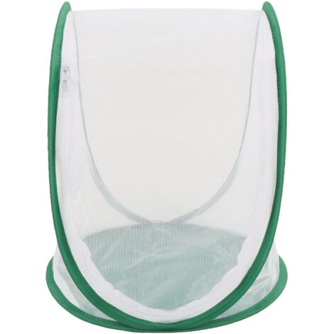 Grande cage à insectes verte en maille, habitat de papillon pliable avec poignée pour l'observation des insectes et l'alimentation