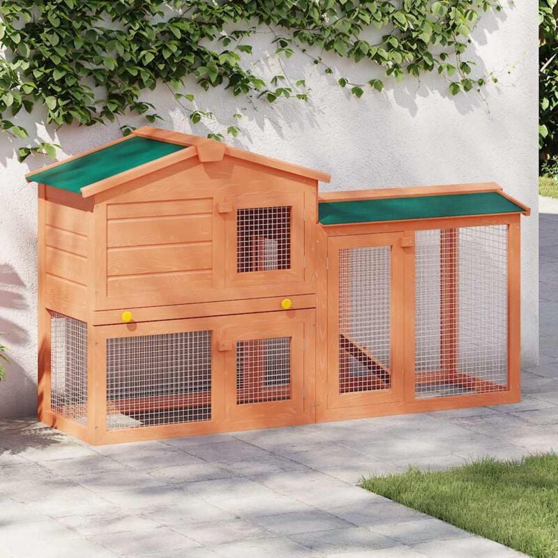 Vidaxl - Clapier large d'extérieur pour petits animaux de compagnie Bois