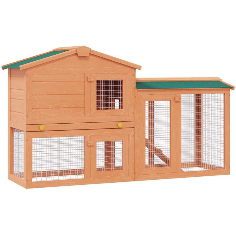 Clapier large d extérieur pour petits animaux de compagnie Bois