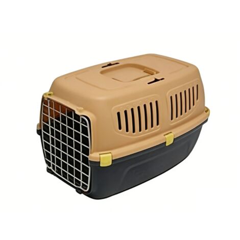 Grande cage de transport en plastique pour animaux de compagnie  Cage de transport conforme aux normes des compagnies aériennes pour chiens et chats  Cage portable avec verrou de sécurité  55 x 35 x 3