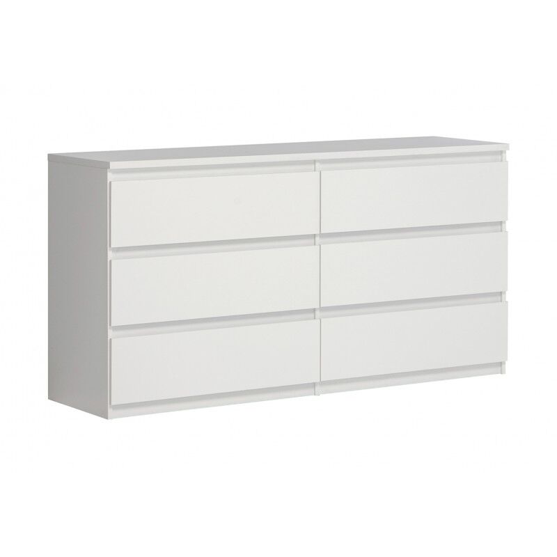 Grande commode 2x3 tiroirs blanc - BENNY - Blanc