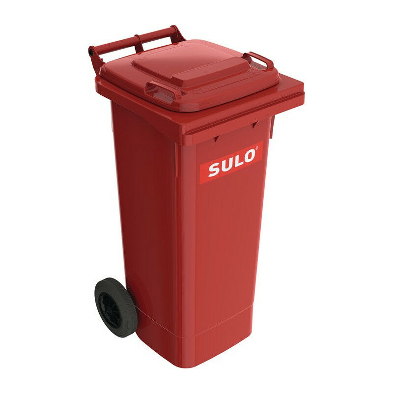 Grande bidone della spazzatura 80l hdpe rosso mobile secondo en 840 Sulo