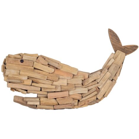 Grande décoration murale en bois de baleine pour la décoration de la maison, style nautique et moderne, cadeau original