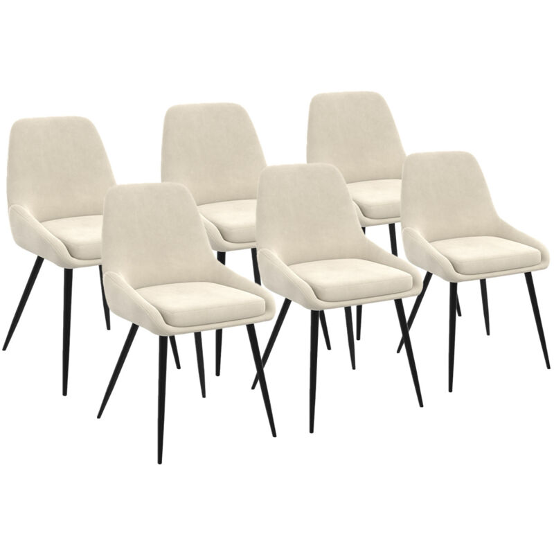 Idmarket – Lot de 6 chaises en velours beige avec accoudoirs – Design vintage élégant – Dimensions 47,5x54x79cm – Assise moelleuse confortable Idmarket – Lot de 6 chaises en velours beige avec accoudoirs – Design vintage élégant – Dimensions 47,5x54x79cm – Assise moelleuse confortable