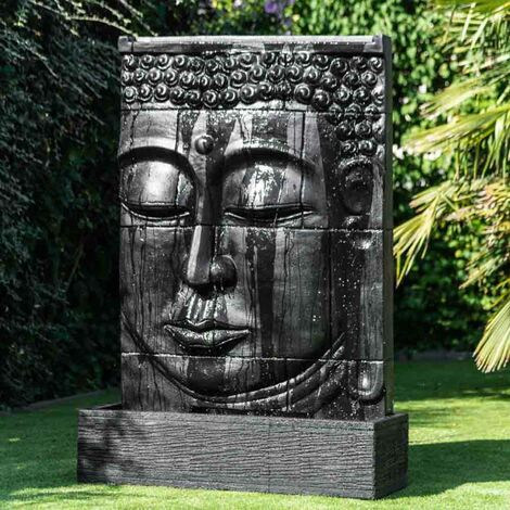 Grande fontaine extérieur mur d'eau visage de bouddha 1 m 80 - Noir