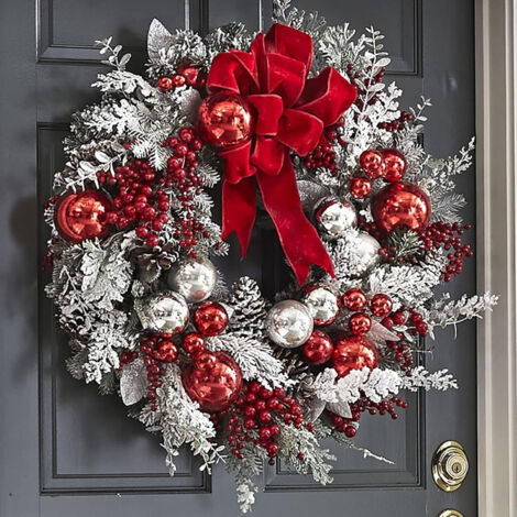 Grande ghirlanda natalizia per esterni 2023, decorazioni natalizie, ghirlanda sospesa, cartelli per casa, giardino, ufficio, veranda, porta d'ingresso, 50 cm, 5 m