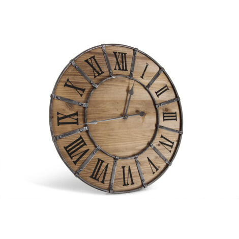 Grande horloge ancienne - Bois-Métal - Marron - Décoration d'Autrefois