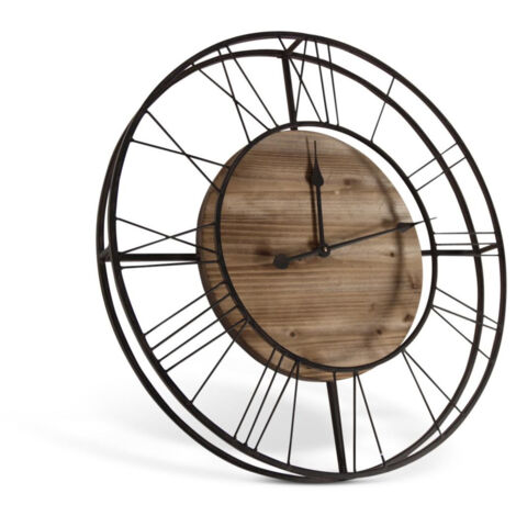 Grande horloge ancienne - Bois-Métal - Marron - Décoration d'Autrefois