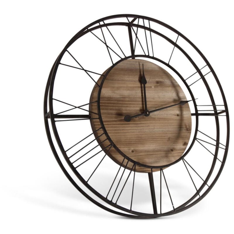 Grande horloge ancienne - Bois-Métal - Marron - Décoration d'Autrefois