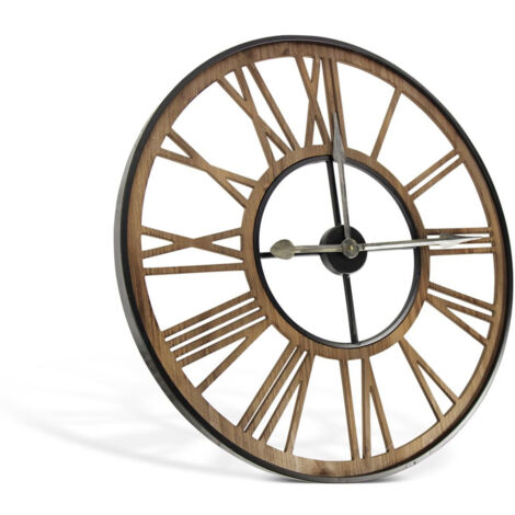 Grande horloge ancienne forge - Bois-Fer - Marron - Décoration d'Autrefois