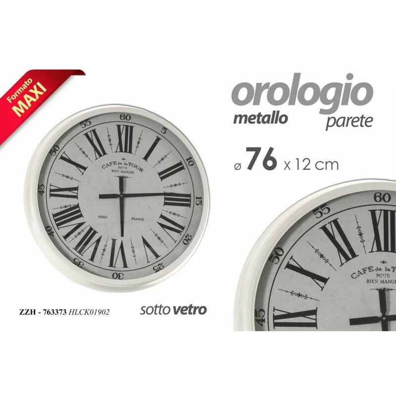 Webmarketpoint - Grande horloge murale rétro antique 76 x 11,5 cm