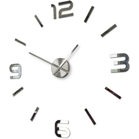 Grande horloge murale miroir de 80 cm à faire soi-même, très jolie