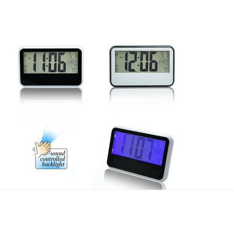 Grande Horloge Murale silencieuse LCD avec Affichage de la température et de l'humidité, Horloge avec Jour et Date, Horloge Murale numérique pour Bureau à Domicile